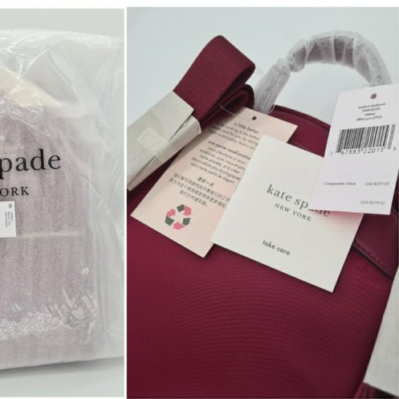 Kate Spade Chelsea Medium Backpack Blackberry Preserve - Picture 10 of 10